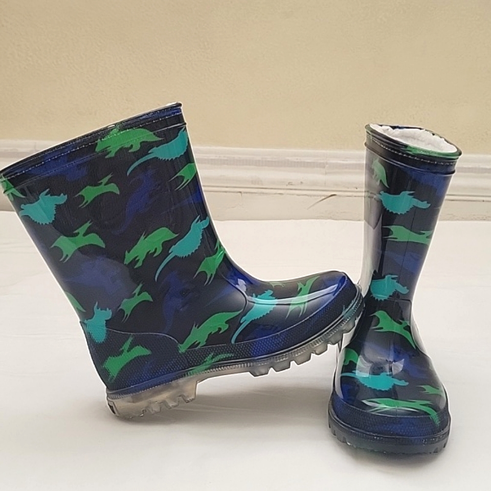 Colloky Light-Up Rainboots. Insulated Warm Boots. Dinosaur Theme.Size 9.